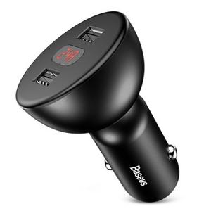 Baseus Shake-head Digital Display Car Charger - Black