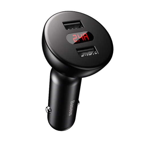 Baseus Shake-head Digital Display Car Charger - Black