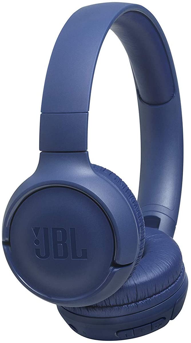 JBL Tune T500BT Powerful Bass Bluetooth Wireless On-Ear Headphones with Mic (Blue)