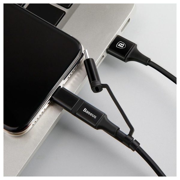 BaseusThree-in-one Cable USB For Micro/Light./TypeC 1.2M BLK