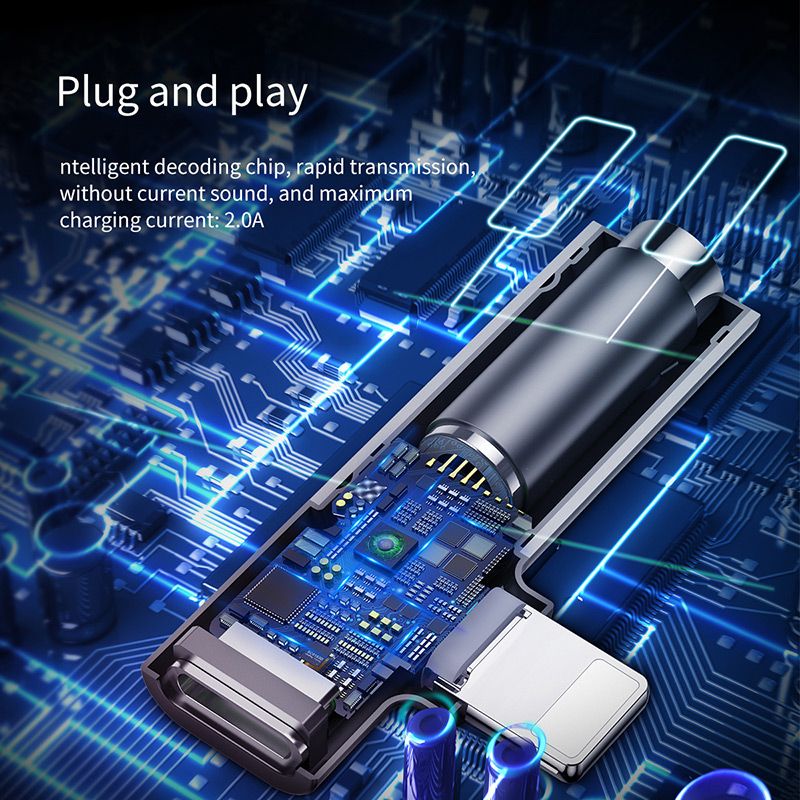 Baseus L43 Lightning (input) for Lightning female connectors + 3.5 mm female connector adapters Black