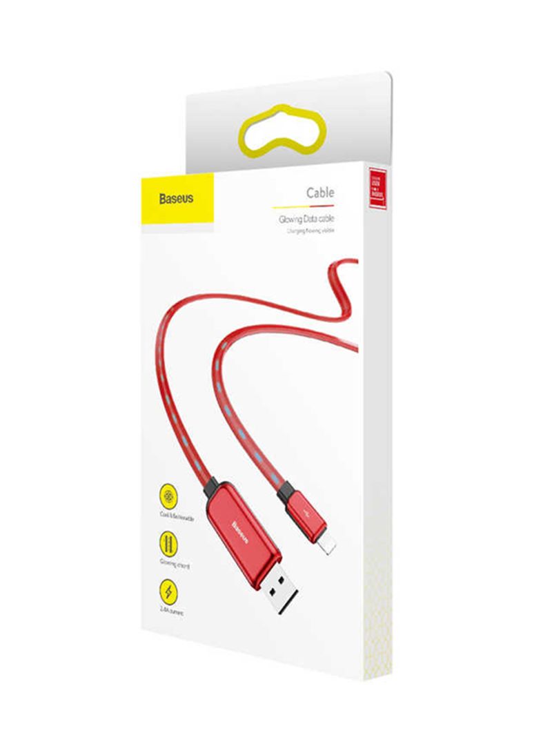 Baseus Glowing Data cable USB For Lightning Red