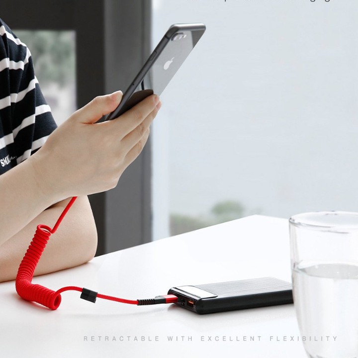 Baseus Fish-eye Spring Data Cable USB For Type-C 2A 1M Red