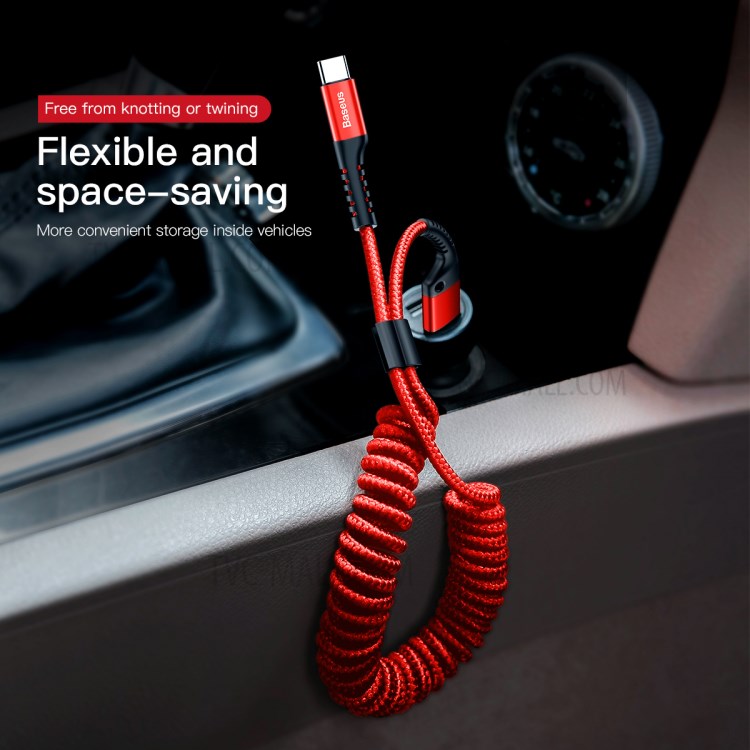 Baseus Fish-eye Spring Data Cable USB For Type-C 2A 1M Red