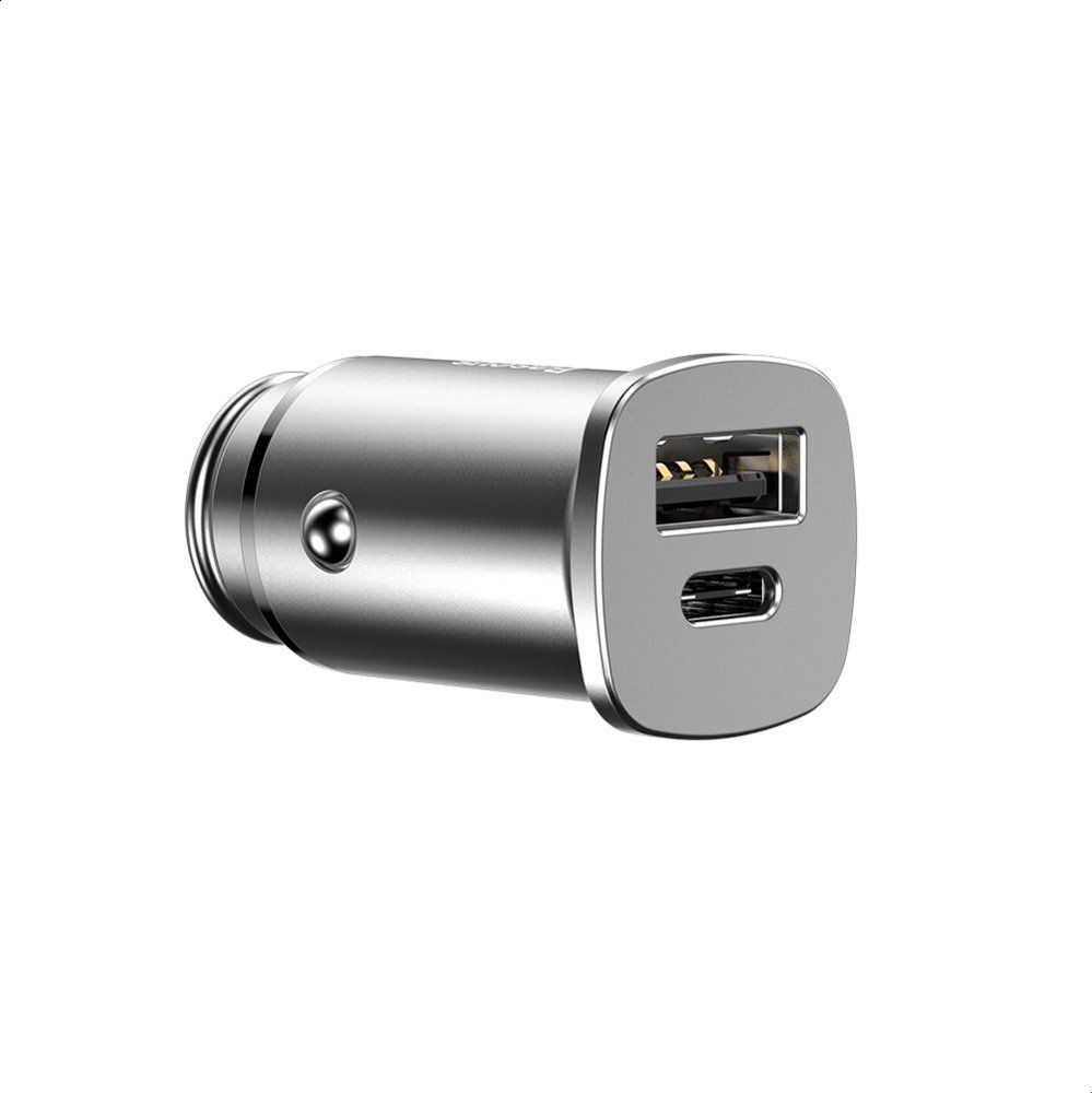 Baseus Square metal A+C 30W PPS Car Charger(PD3.0,QC4.0+SCP,AFC) Silver