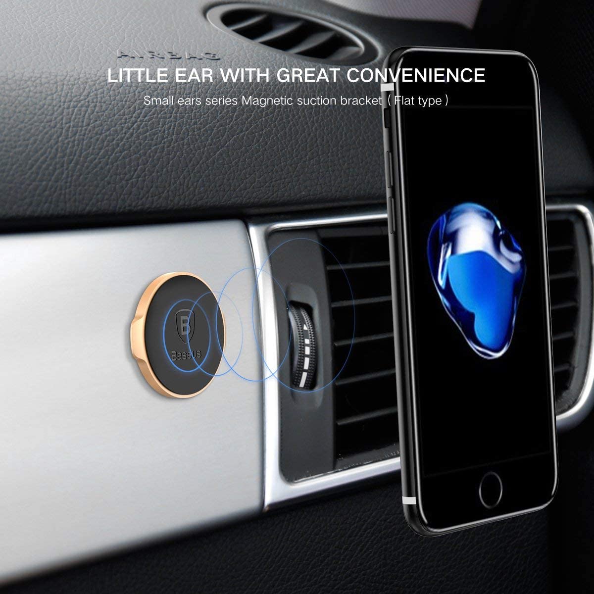 Baseus Small ears series Magnetic suction bracket（Flat type）Black