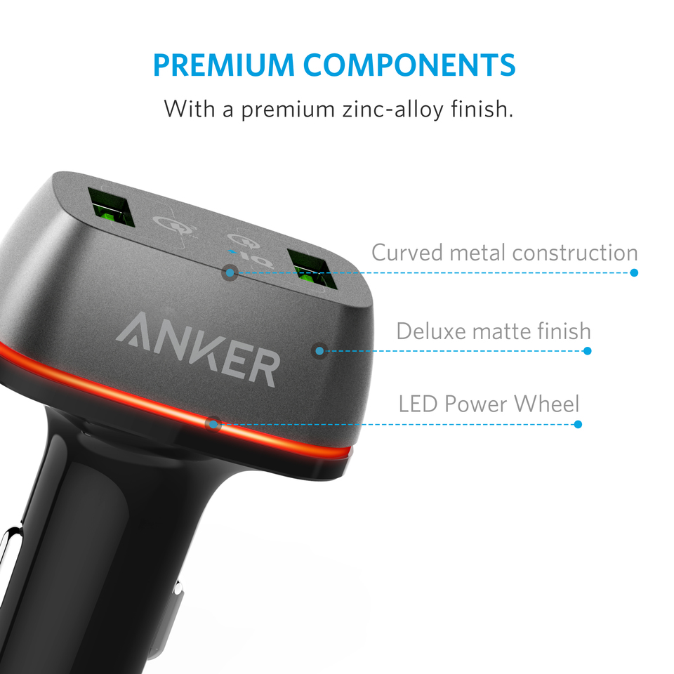 Anker PowerDrive+ 2 with Quick Charge 3.0 Black