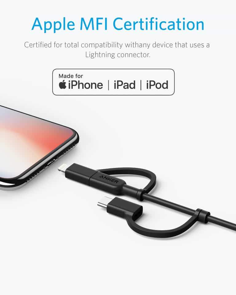 Anker powerline II USB-A to 3 in 1 charging cable