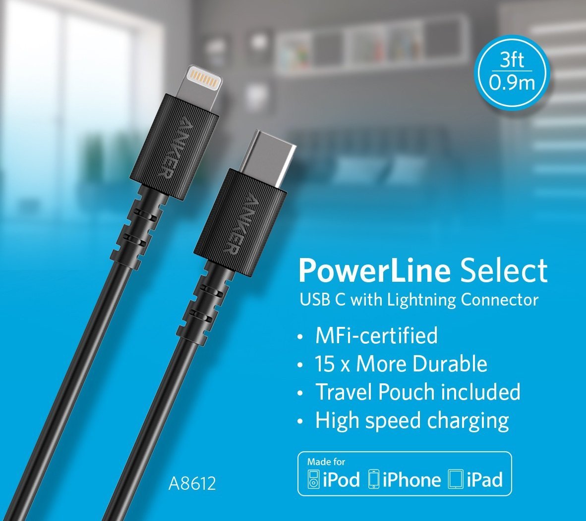 Anker PowerLine Select USB-C Cable Lightning