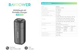 RAVPower XTREME SERIES 20100mAh AC Portable Charger