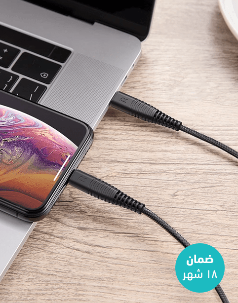 RAVPower 1M NYLON TYPE-C TO LIGHTNING CABLE - BLACK