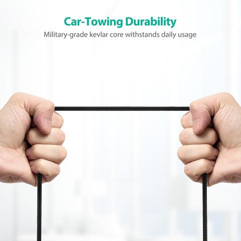 RAVPower 1.2m Nylon Yarn Braided Lightning Cable - Black