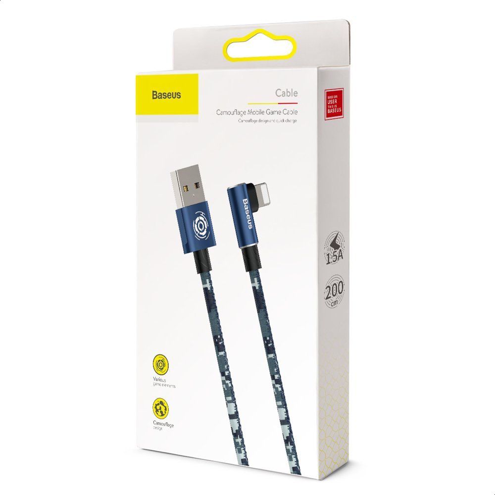 Baseus Camouflage Mobile Game Cable USB For iP 1.5A 2m Blue
