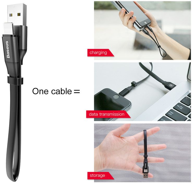 Baseus Nimble Portable Cable For Apple 23CM Black