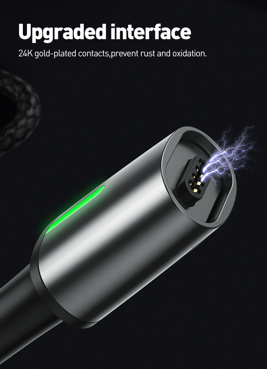 Baseus Zinc Magnetic Cable USB For iP 2.4A 1m Black