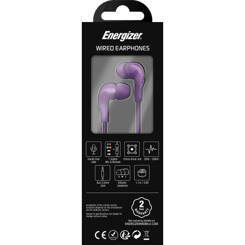 Energizer Earphones Purple