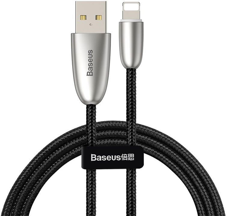 Baseus Torch Series Data Cable USB for iP 2.4A 1m Black(With lamp)