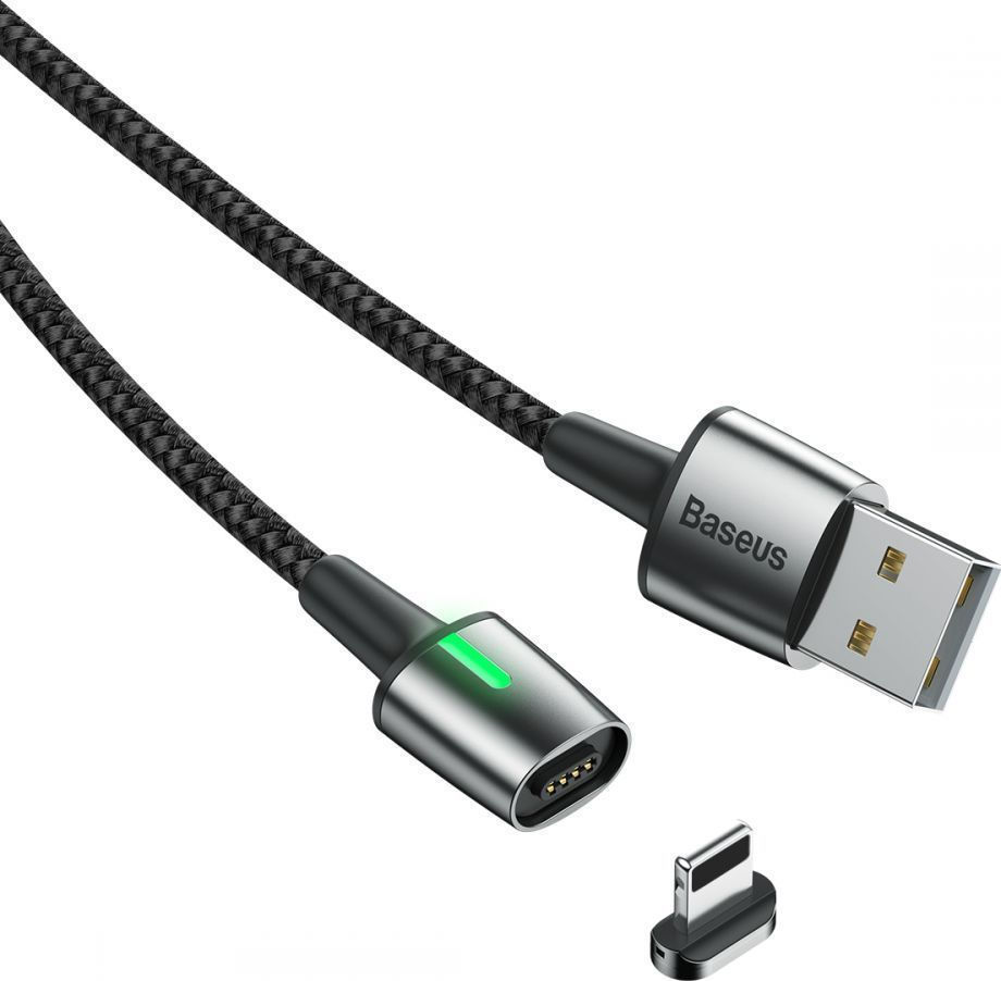 Baseus Zinc Magnetic Cable USB For iP 2.4A 1m Black