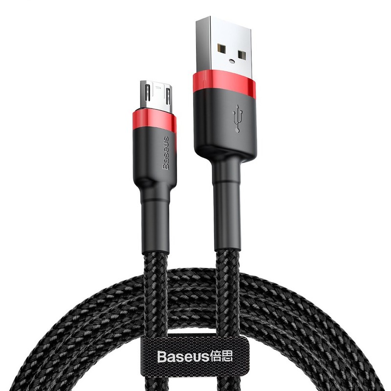 Baseus cafule Cable USB For Micro 2.4A 1M Red+Black