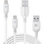 RAVPower 1*3ft/0.9m+1*6ft/1.8m USB Cable with lightning Connector Charge & Sync - White