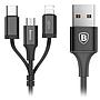 BaseusThree-in-one Cable USB For Micro/Light./TypeC 1.2M BLK