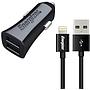 ENERGIZER CAR CHARGER 3.4A 2USB +Lightning Cable Black