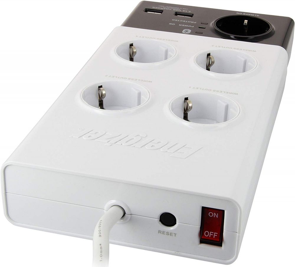 Energizer Bluetooth surge protector 5 Outlets with 2 USB ports charger  EU