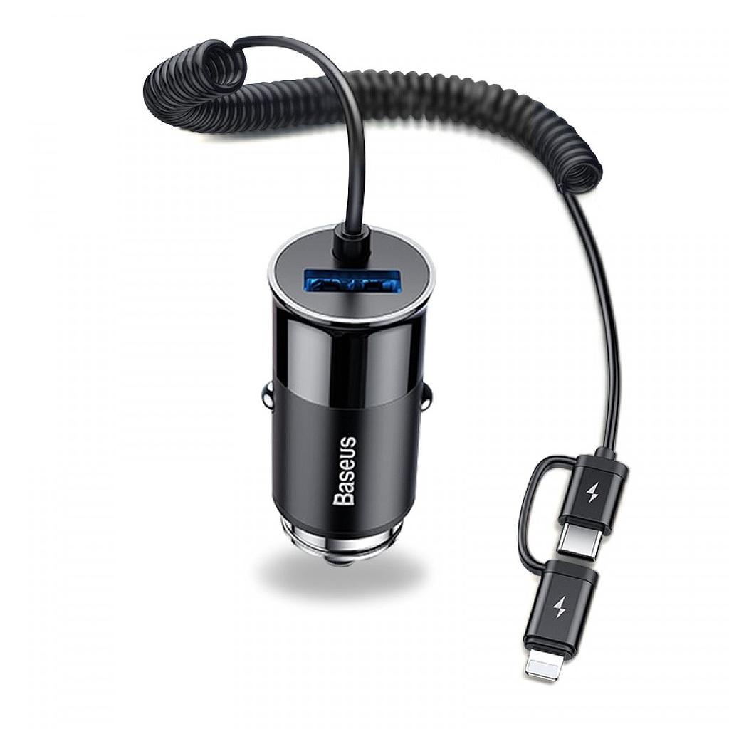 Baseus Enjoy Together 2-in-1 Car Charger - Black