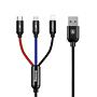Baseus Three Primary Colors 3-in-1 Cable USB For M+L+T 3.5A 1.2M Black