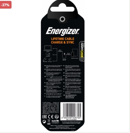 Energizer USB-C/USB-C 2.0  Cable - Lifetime Warranty - 1.2m Black