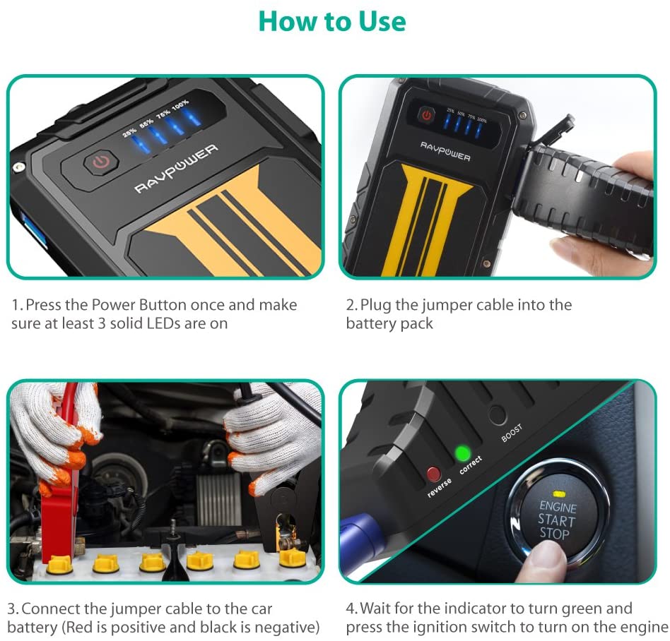 RP-PB007 RAVPower RP-PB007 CAR Jump Starter Element Series 8000mAh Portable Charger