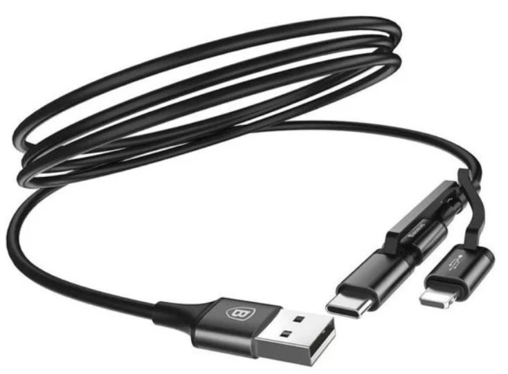BaseusThree-in-one Cable USB For Micro/Light./TypeC 1.2M BLK