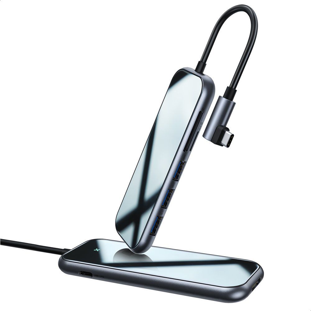 Baseus Multi-functional HUB (Type-C to 3xUSB3.0+HD4K+SD/TF+PD) Deep gray