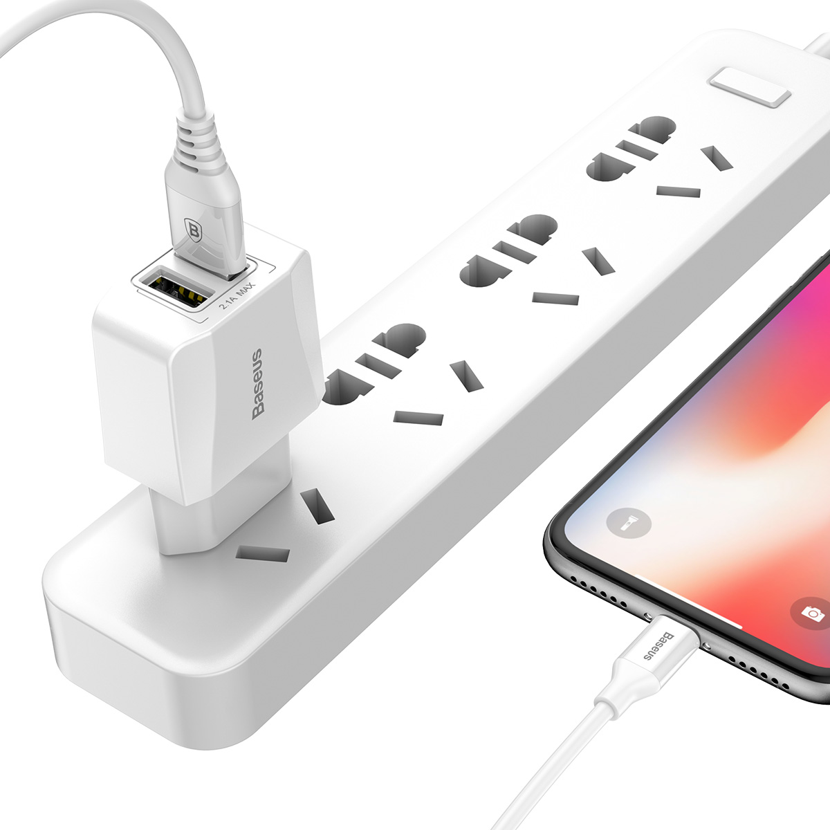 Baseus Mini Dual-U Charger EU 2.1A White