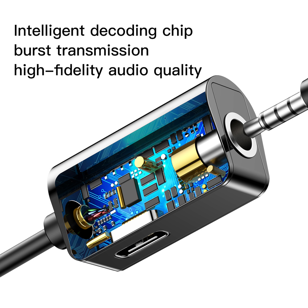 Baseus Type-C Male To Type-C Female +3.5MM Female Adapter L40 Black