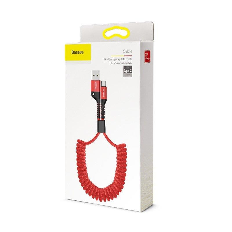 Baseus Fish-eye Spring Data Cable USB For Type-C 2A 1M Red