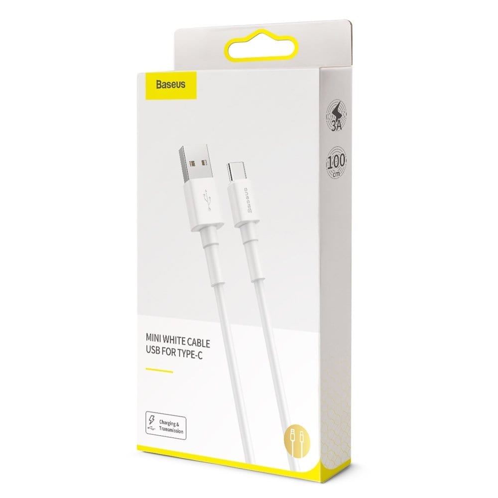 Baseus Mini White Cable USB For Type-C 3A 1m White