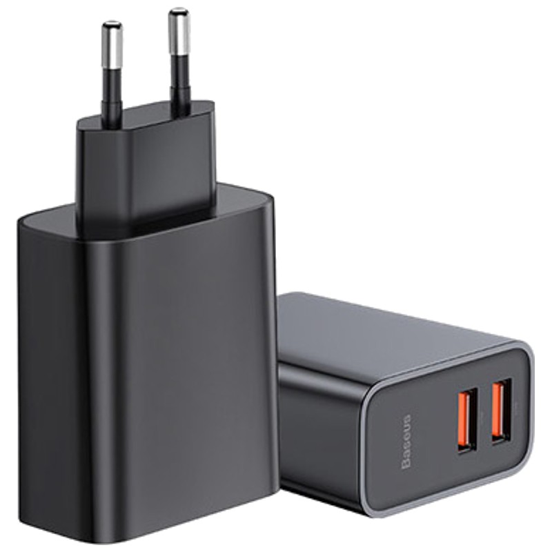Baseus Speed Dual QC3.0 Quick charger U+U 30W EU Black