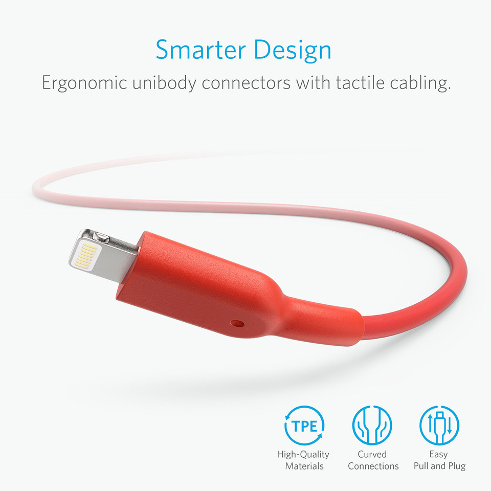 Anker Powerline II with lightning Connector 6ft Red