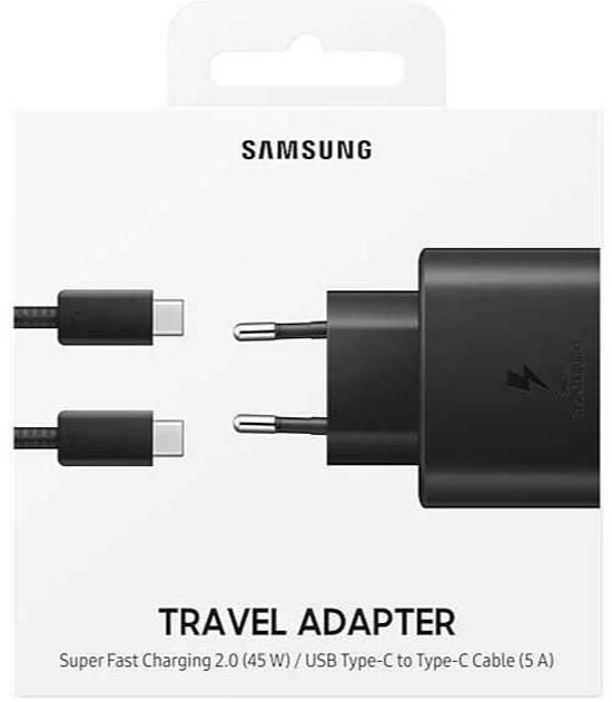 Samsung Travel Adapter Super Fast 2.0 (45W)/USB Type-C to Type-C Cable (5A)