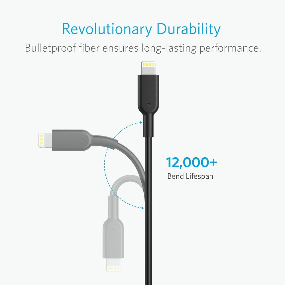 Anker Powerline II 6 Feet Lightning Cable Black