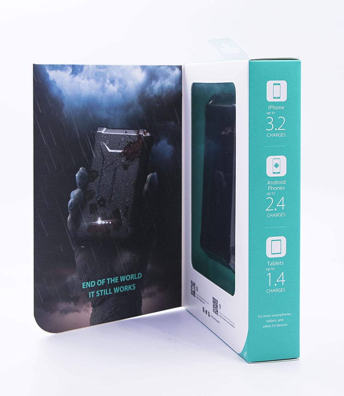 RAVPower 10050mAh PD 18W+QC3.0 Waterproof Power Bank - BLACK