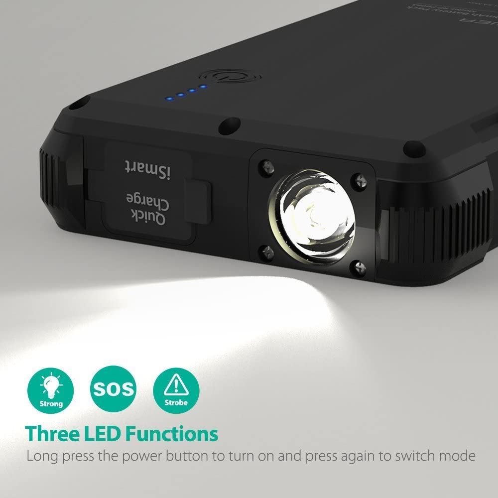 RAVPower 25000mAh Solar Power - BLACK 