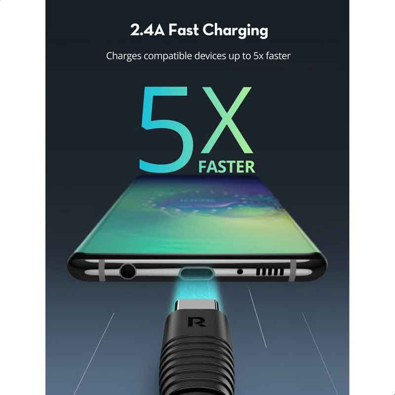 RAVPower USB-A TO TYPE-C 3.3FT/1M CABLE - BLACK