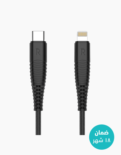RAVPower 1M NYLON TYPE-C TO LIGHTNING CABLE - BLACK