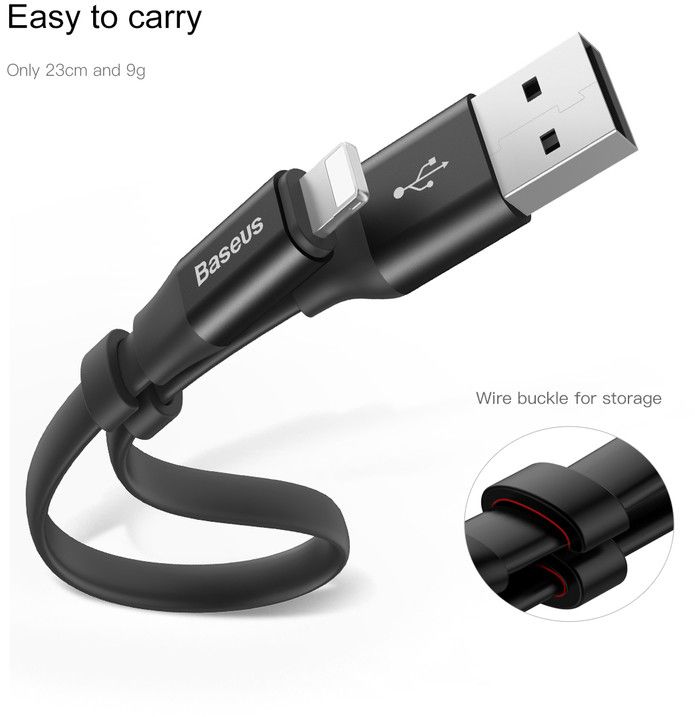 Baseus Nimble Portable Cable For Apple 23CM Black