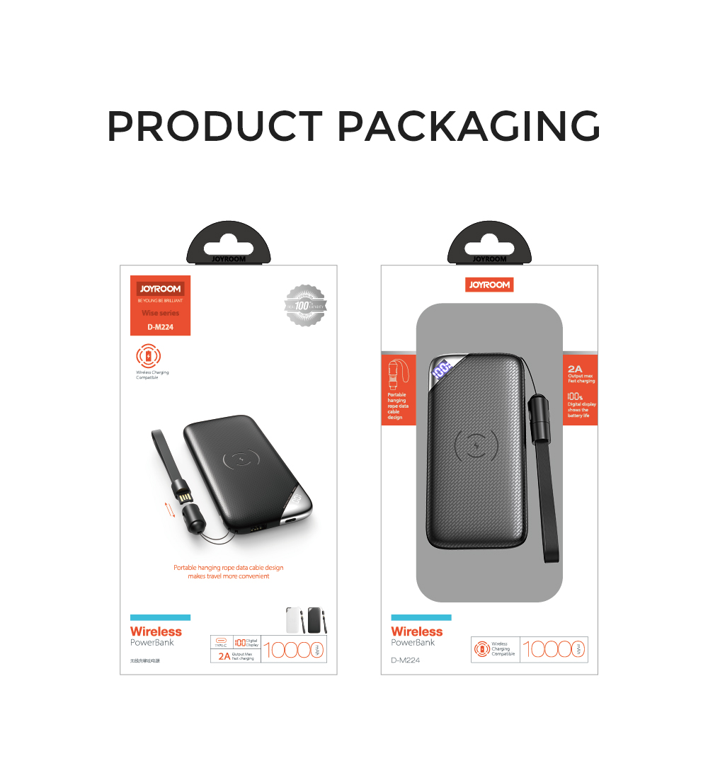 Joyroom 10000 mAh Wireless Power Bank Black D-M224