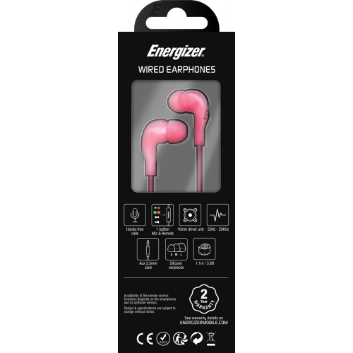 Energizer Earphones Pink