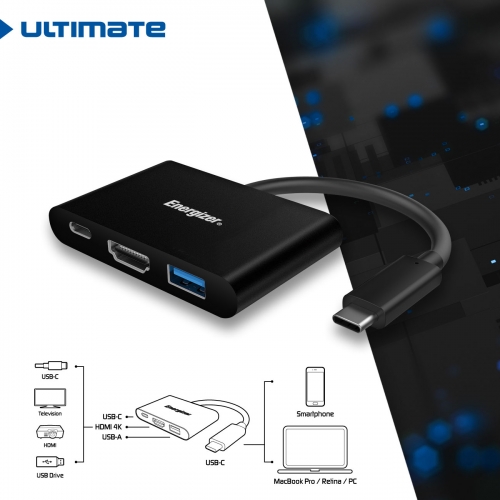 Energizer HUB USB Type C3.1 1 USBA 1USB-C 1-HDMI