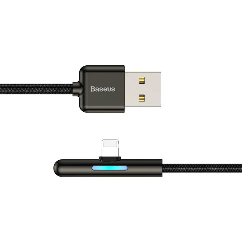 Baseus Iridescent Lamp Mobile Game Cable USB For iP 1.5A 2m Black